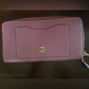 Coach Plum Zip-Around Wallet